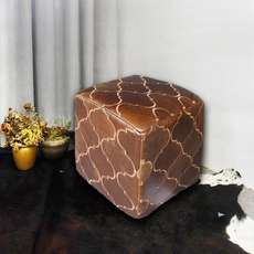 Татами 牛皮凳子轻奢沙发单人墩子真皮矮凳北欧客厅方凳卧室衣帽间家用小 OTHER