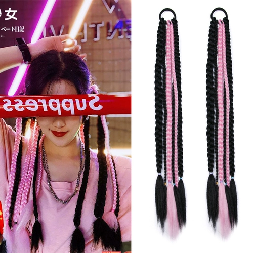 Парик, розовые боксерские дреды с косичкой для плетения волос, делается под заказ