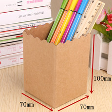 картон 50个加厚牛皮纸儿童笔筒学生diy空白涂鸦幼儿教具笔筒文具收纳盒