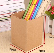 картон 50个加厚牛皮纸儿童笔筒学生diy空白涂鸦幼儿教具笔筒文具收纳盒