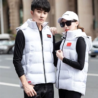 Đội tuyển quốc gia Trung Quốc Trung Quốc mùa đông áo thể thao cotton ngắn nam và nữ xuống vest trẻ em đội mũ trùm đầu ấm - Áo thể thao áo thun reebok