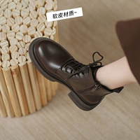 Martens, коричневые демисезонные флисовые короткие сапоги, из натуральной кожи, подходят для подростков, коллекция 2023