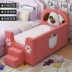 Giường trẻ em với lan can cô gái công chúa giường bé trai gỗ rắn giường vải có thể tháo rời và có thể giặt mở rộng khâu giường - Giường
