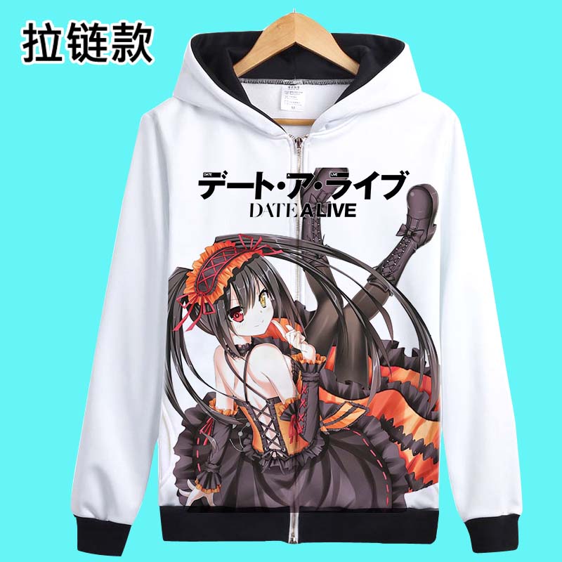 details about date a live tokisaki kurumi unisex long sleeve hoodie  harajuku zipper jacket6