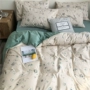 Bộ bông hoa Bộ 4 bông nhỏ tươi Mỹ Mục vụ đơn giản Cotton Ký túc xá sinh viên Tấm trải giường - Bộ đồ giường bốn mảnh bộ ga gối