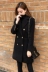 Áo khoác len nữ mùa hè 2019 phiên bản Hàn Quốc mới của Nizi áo dài phần đen cá tính eo thon quần áo nữ - Áo Hàn Quốc mẫu áo da nữ đẹp 2020 Áo Hàn Quốc