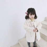 Áo khoác nỉ cho bé gái 2018 mùa đông mới toi trẻ em phiên bản Hàn Quốc của áo khoác len cho bé ngoại