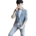 Playboy phù hợp với phù hợp với nam mùa hè bảy điểm tay áo nhỏ phù hợp với mỏng hai mảnh thanh niên Hàn Quốc phiên bản của chiếc áo khoác mỏng áo nam Suit phù hợp