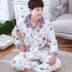 Đồ ngủ nam mùa thu và mùa đông dài tay dày flannel san hô lông cừu phù hợp với áo len dịch vụ nhà giản dị cộng với nhung lỏng kích thước lớn pijama lụa Bộ Pajama