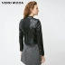Vero Moda Autumn Epaulettes Pig Leather Slim Fit Áo khoác xe máy Da nữ | 318310526 - Quần áo da