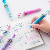 Мультяшные канцтовары с животными, милые цветные карандаши, многоцветная обучающая шариковая ручка для школьников и студентов, 10 цветов, подарок на день рождения
