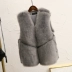 Áo khoác lông thú giả nữ 2018 mùa thu đông mới vest ngắn là áo vest mỏng áo khoác lông nữ áo lông nữ Faux Fur