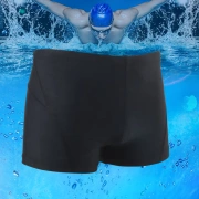 Senmanqi quần da cá mập quần bơi XL góc phẳng chuyên nghiệp tắm nước nóng phù hợp với quần bơi nhanh màu đen - Nam bơi đầm