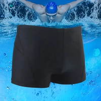 Senmanqi quần da cá mập quần bơi XL góc phẳng chuyên nghiệp tắm nước nóng phù hợp với quần bơi nhanh màu đen - Nam bơi đầm quần bơi nam dài
