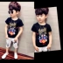 Quần áo trẻ em bé trai áo thun ngắn tay hè 2019 mới hè trẻ em áo thun nửa tay cotton trẻ em phiên bản Hàn Quốc của thủy triều - Áo thun Áo thun