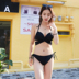 Phiên bản Hàn Quốc của bộ bikini ba cổ ngọt ngào và đáng yêu gợi cảm hơn so với áo tắm liền mảnh màu đen và trắng nóng bỏng của Kenney đồ bơi bikini Bikinis