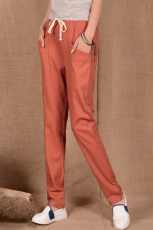 Брюки k-03 手工diy松紧休闲小脚裤服装纸样女装长裤1比1实物裁剪纸样图