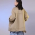 18 mùa thu thích hợp mô hình thiết kế phóng đại dài tay phong cách dòng sáng tương phản màu handmade hai mặt áo khoác áo khoác