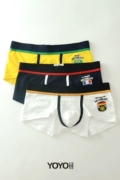 Quạt quần lót nam bóng đá đồng phục boxer cotton U lồi thiết kế cá tính eo thấp in thanh niên boxer