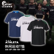 Athleta nam chạy thể thao ngắn tay đào tạo áo thun mùa hè thoáng khí thể dục giản dị tay ngắn Ashi Lita cổ tròn - Áo phông thể thao