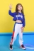 Trẻ em trang phục nhảy hip-hop đường phố cô gái hiphop jazz dance trang phục phù hợp với quần thể thao dài tay - Trang phục