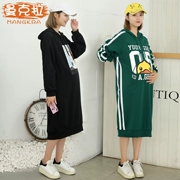 Phụ nữ mang bầu mùa thu 2018 áo sơ mi mới phiên bản Hàn Quốc của áo len bà bầu lỏng lẻo cho phụ nữ mang thai mùa thu đông dài