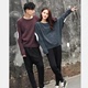 Nam giới và phụ nữ vòng cổ mới thủy triều cá tính vài áo len áo lỏng Hàn Quốc phiên bản của mùa thu và mùa đông dơi áo len Cặp đôi áo len