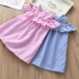 Mùa hè mới trẻ em sọc quây ngắn- tay áo cô gái Hàn Quốc phiên bản của công chúa váy nữ kho báu váy mới Váy