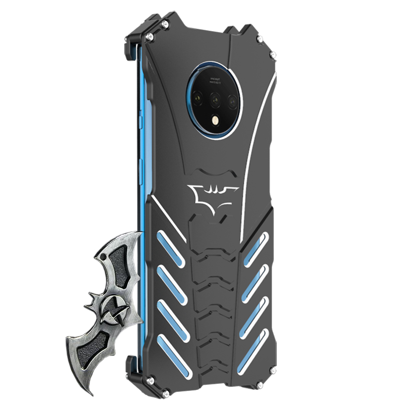 R-Just Batman Shockproof Aluminum Shell Metal Case with Custom Batarang Stent for OnePlus 7T Pro / OnePlus 7T