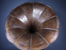 Виниловый проигрыватель 国外回流铜喇叭手摇式留声机民国西洋留声机黑胶唱片机