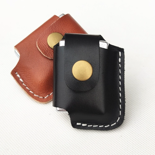 Минималистичная универсальная зажигалка на керосине, чехол, из натуральной кожи