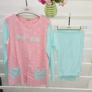 Jun Ze Yuezi quần áo cotton mùa xuân và mùa thu mỏng phụ nữ mang thai Bộ đồ ngủ sau sinh cho con bú bà mẹ cho con bú dịch vụ tại nhà - Giải trí mặc / Mum mặc
