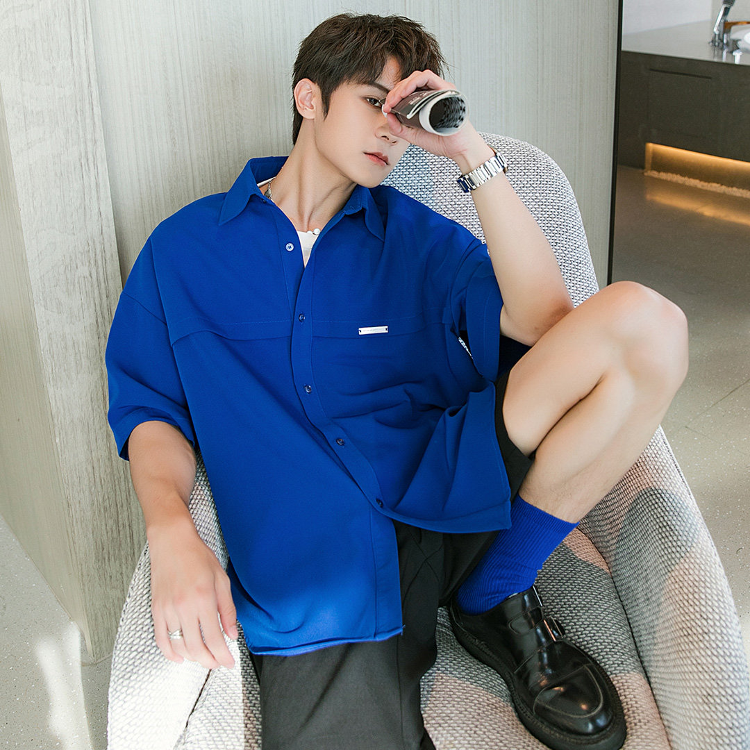 A light and mature short-sleeved shirt for men in summer, a thin and high-end, loose half-sleeved shirt with a cool and drape look, a white inch shirt Application Scenario