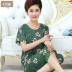 Trung niên đồ ngủ nữ mùa hè lỏng kích thước lớn phần mỏng ngắn tay cotton lụa mẹ-in-law nạp bông lụa dịch vụ nhà Giống cái