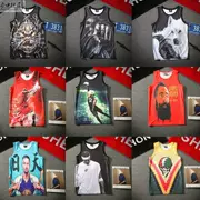 Thể thao mùa hè bóng rổ mồ hôi vest nam rào cản xu hướng 3D in ấn jerseys mồ hôi tập thể dục tập thể dục giản dị không tay T-Shirt