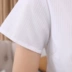 Hàn Quốc phiên bản của áo sơ mi trắng bông dài tay chuyên nghiệp V-cổ Slim overalls ăn mặc kích thước lớn ngắn tay áo ol sọc rộng 	áo sơ mi voan nữ dài tay Áo sơ mi dài tay