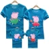 Trang phục mùa hè mới 2019 gia đình trang bị cho một gia đình ba hoặc bốn gia đình hoạt hình anime áo thun ngắn tay lợn Pecs bộ gia đình mặc tết Trang phục dành cho cha mẹ và con