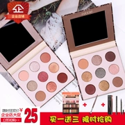 Bảng phấn mắt FEBBLE 9 màu Pearlescent Matte Earth Color Coffee Color Pumpkin Color Gold Brown Wine Red Polarized Wet Powder