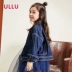ULLU Youlu Children Wear 2019 Girls Spring New Bow Tie Denim Short Loose Denim Jacket - Áo khoác áo khoác trẻ em nữ Áo khoác