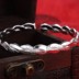 Authentic 999 tinh khiết bạc tình yêu xen kẽ vòng tay bạc nữ đôi vợ chồng mở vòng tay thời trang quà tặng trang sức Hàn Quốc vòng đeo tay phong thủy Vòng đeo tay Cuff