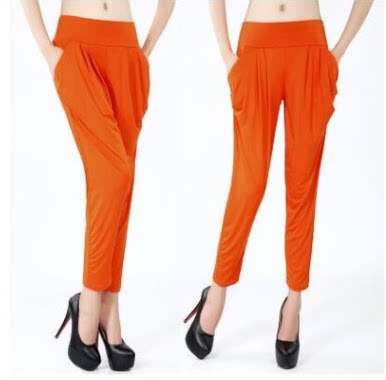 Summer thin milk silk 9-inch pants, Halon pants, women's pants, summer long pants, trendy 9-inch leggings, loose ice silk details Picture