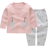Весенний хлопковый комплект для раннего возраста подходит для мужчин и женщин, пижама для девочек