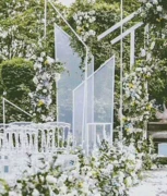 Đạo cụ cưới mới 2018 khung sắt rèn hộp hình học hình học hình chữ nhật T nền tảng trang trí - Kính