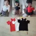 Cô gái, trẻ em, Châu Âu và Mỹ sexy mỏng off-the-vai ngắn tay T-shirt đáy áo top 2018 mùa hè mới quần áo trẻ em shop bán đồ trẻ em Áo thun