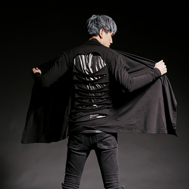 2018春夏潮男演出服韩版夜店酒吧dj个性长袖t恤发型师 ct68 p65