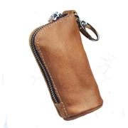 Túi da mềm móc chìa khóa sáng tạo cá tính dây kéo ví xe chìa khóa túi đặt nam và nữ túi da khóa treo