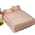 Lông ren bên băng lụa mat giường bao gồm giường váy ba mảnh gấp 1.8m đôi mùa hè băng mat
