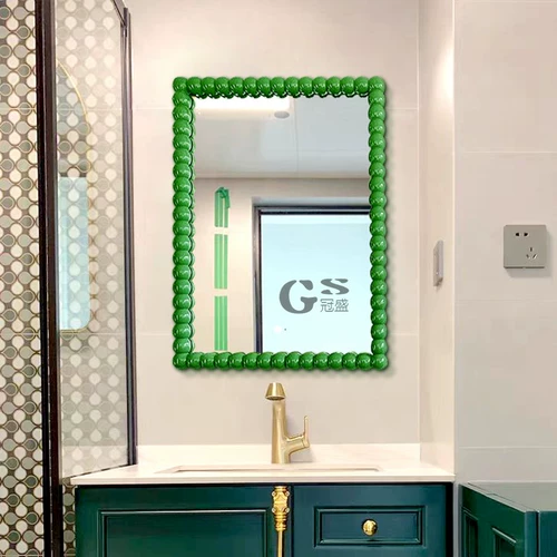 Зеленое зеркало для ванной комнаты, ретро настенный декор, французский ретро стиль