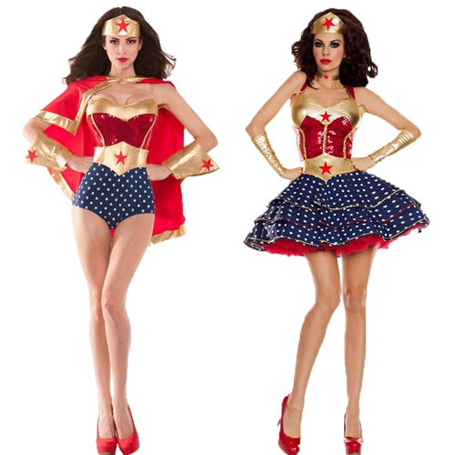 Хэллоуин взрослой женской супер женщина -паук -Человек Пираты Мстители Американская история Капитан исполняет одежду