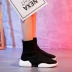 Giày thun nữ cao cấp 2018 phiên bản Hàn Quốc mới của ulzzang đan hoang dã dày đáy giày thể thao cao thường nữ giày thể thao nữ cổ cao Giày cao gót